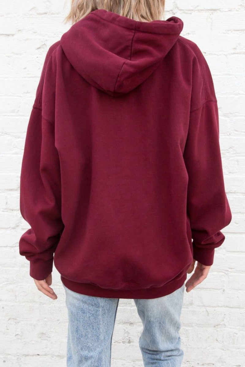 Sweat a Capuche Brandy Melville Christy Rouge Foncé | YKG-33021016